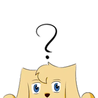 👀 pergunta, curiosidade, incerteza, anime, desenho animado, fofo, ponto de interrogação telegram sticker