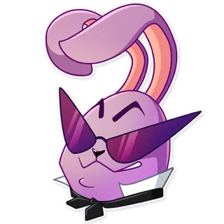 😎 bunny, cool, sunglasses, animal, cartoon, sticker whatsapp sticker