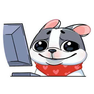 ☺️ Hund, Computer, Tier, süß, Sticker telegram sticker