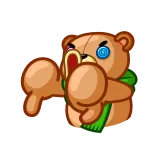 👎 bear, toy, thumbs down, dislike, cartoon, angry telegram sticker
