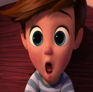 😳 Tim Templeton The Boss Baby bébé, Boss Baby, dessin animé, choqué, surprise, animé telegram sticker