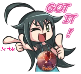 👍 GOT IT! Anime, Ngón tay cái giơ lên, Nháy mắt, Chữ, Phim hoạt hình, Nhân vật telegram sticker