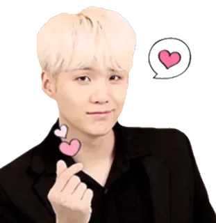 ❤️ Suga K-pop, Min Yoongi, BTS, Gesto del cuore, Pop coreano, Musica, Idol telegram sticker