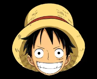 😁 Monkey D. Luffy One Piece Anime, One Piece, Luffy, Monkey D. Luffy, Cappello di paglia, Personaggio whatsapp sticker