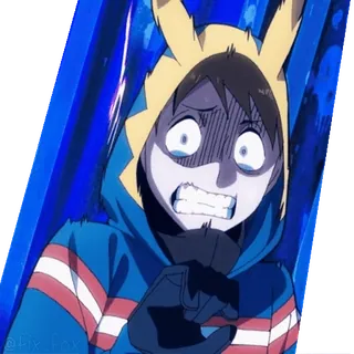 😱 anime, spaventato, scioccato, felpa con cappuccio, cartone animato, espressione, personaggio telegram sticker
