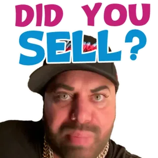 💩 DID YOU SELL? вопрос, мужчина, лицо, выражение, запрос whatsapp sticker