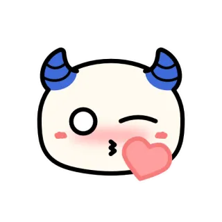 😘 Emoji, Diablo, Corazón, Lindo, Beso, Dibujo animado telegram sticker