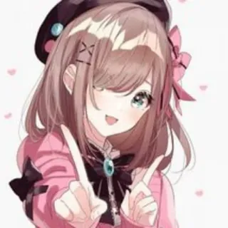 ❤️ anime, girl, cute, pink, kawaii, peace telegram sticker