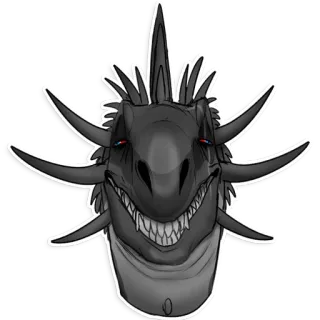 🙂 monster, creature, fantasy, teeth, grin telegram sticker