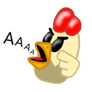 😡 AAA Huhn, Tier, Cartoon, Schreiend, Lustig, Emoji telegram sticker