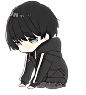 🥺 anime, sad, chibi, cute, character whatsapp sticker