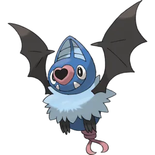 🐉 Woobat Pokémon Woobat, Pokémon, bat, blue, flying, cartoon telegram sticker