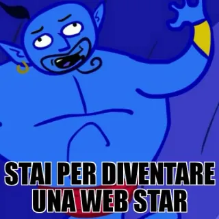 😎 Genie Aladdin STAI PER DIVENTARE UNA WEB STAR genio, Aladdin, cartone animato, web star, italiano, Disney telegram sticker