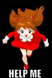 😊 Asuka Langley Soryu Neon Genesis Evangelion HELP ME telegram sticker