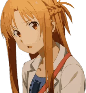 😕 Asuna Yuuki Sword Art Online Anime, Personnage, Portrait, Sword Art Online, Asuna whatsapp sticker