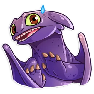 😨 rồng, tím, hoạt hình, dễ thương, động vật telegram sticker