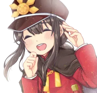 😄 anime, girl, smile, hat, cute, kawaii telegram sticker