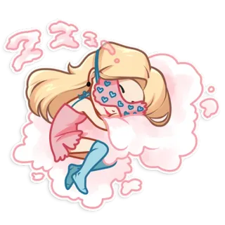 😴 zzz tidur, mimpi, awan, tidur, istirahat, kartun telegram sticker