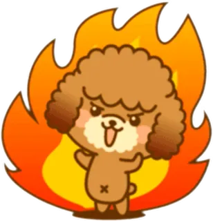 😡 cachorro, fogo, zangado, desenho animado, adesivo telegram sticker