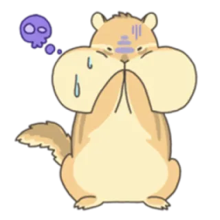 😨 hamster, en colère, agacé, dessin animé, animal, crâne, emoji telegram sticker