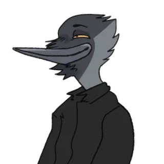 😏 uccello, animale, personaggio, cartone animato, antropomorfo telegram sticker