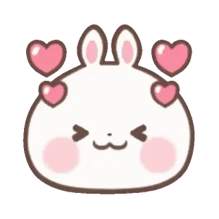 🐰 bunny, rabbit, cute, kawaii, hearts, animal, love telegram sticker