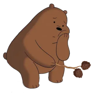 🙁 Grizzly We Bare Bears Мультфильм, Медведь, Грустный, Анимированный whatsapp sticker