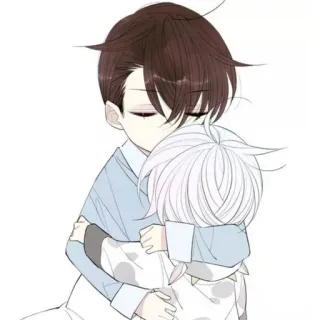 🥞 anime, hugging, cute, characters, affection, illustration telegram sticker