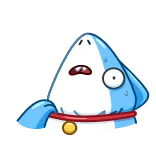 😨 shark, cartoon, animal, collar, confused telegram sticker