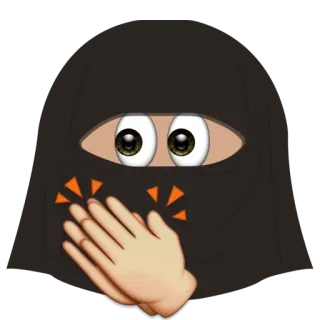👏 Emoji, Niqab, Islão, Mulher, Aplauso, Expressão telegram sticker
