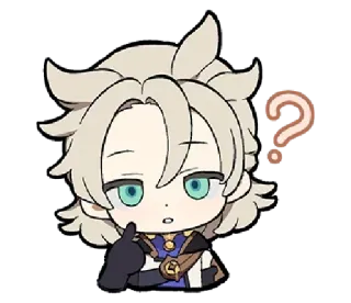 ❔ Albedo Genshin Impact anime, video game, question, character, cute telegram sticker