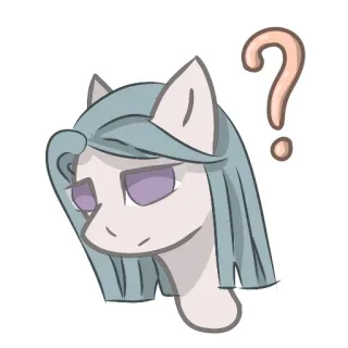 🤔 pony, cartoon, sticker, vraagteken, verward, schattig telegram sticker