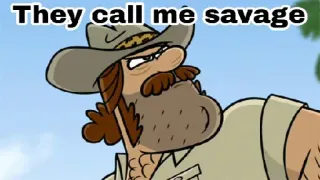 😎 They call me savage дикий, мультик, шляпа, джунгли, жесткий telegram sticker