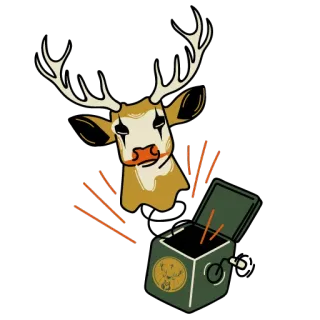 😨 deer, head, box, animal, jager whatsapp sticker