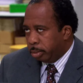 🗞 Stanley Hudson The Office gelangweilt, Büro, Fernseher, genervt telegram sticker