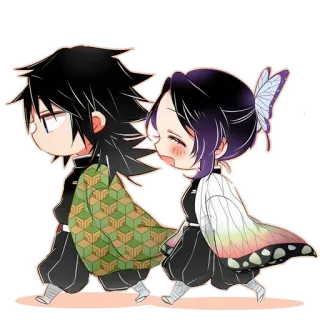 🦋 Giyu Tomioka Demon Slayer Anime, Demon Slayer, Giyu Tomioka, Shinobu Kocho, Chibi, Lindo telegram sticker