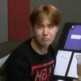 😐 persoon, beroemdheid, aziatisch, man, j-hope, bts telegram sticker