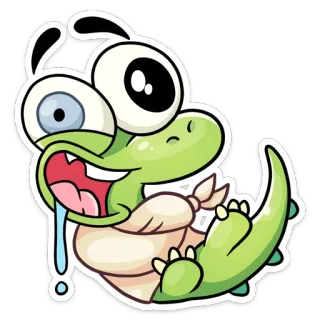 🤕 cartoon, crocodile, reptile, cute, funny, sticker whatsapp sticker