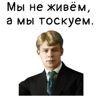 🛤 Мы не живём, а мы тоскуем. portrait, man, melancholy, sad, quote telegram sticker