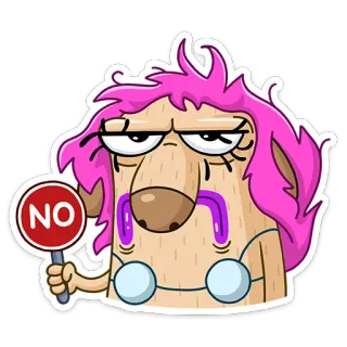 🙅‍♂️ NO Dessin animé, Personnage, Sticker, Drôle, Non, Panneau whatsapp sticker
