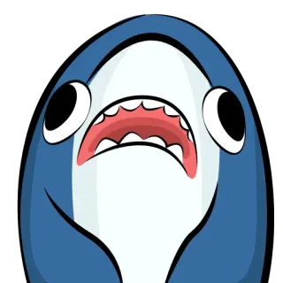😣 requin, dessin animé, animal, mer, poisson, océan telegram sticker