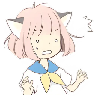 🤯 สาวแมว, อนิเมะ, ตกใจ, คาวาอิ, น่ารัก whatsapp sticker