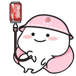 🪃 いちご dễ thương, kawaii, dâu tây, đồ uống, hoạt hình telegram sticker