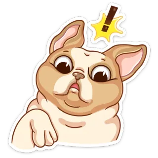 😯 cachorro, animal, desenho animado, adesivo, fofo telegram sticker