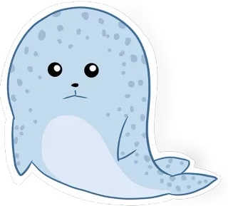😐 hải cẩu, động vật, dễ thương, hoạt hình, minh họa, kawaii telegram sticker