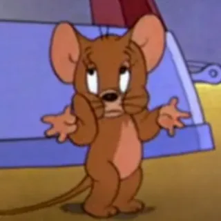 🤷‍♂️ Jerry Mouse Tom and Jerry dessin animé, souris, animation, Jerry, classique telegram sticker