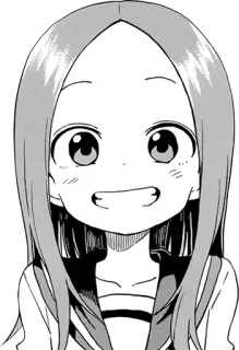 😁 Takagi Karakai Jōzu no Takagi-san аниме, мультфильм, улыбается, милая, девушка, манга, Такаги telegram sticker