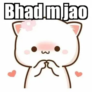 ⚜ Bhad mjao chat, emoji, mignon, dessin animé, kawaii whatsapp sticker