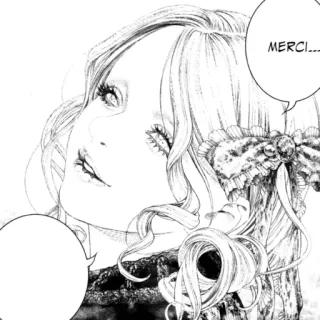 ❤️ MERCI... Manga, Wanita, Potret, Terima kasih, Perancis telegram sticker