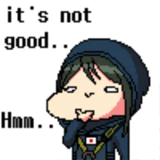 😔 it's not good..
Hmm.. anime, manga, character, pixel art, soldier telegram sticker